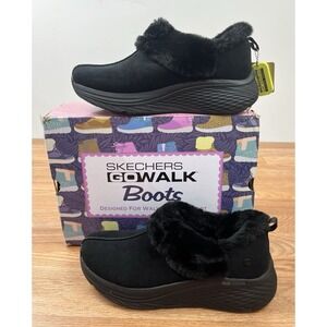 Skechers Go Walk Max Cushioning Elite 2.0 Snowy Summit Boots Womens 11 Black NEW